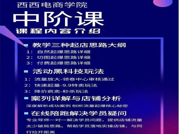 西西电商学院中阶课-拼西西拼多多电商培训2022.10