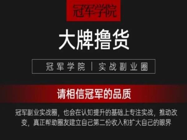 冠军学院-冠军系列之大牌撸货-网赚教程